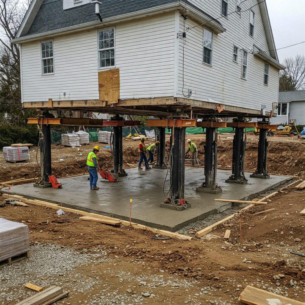 Lifting a house for foundation repair